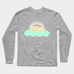 Kittycorn sleeping in a cloud Long Sleeve T-Shirt